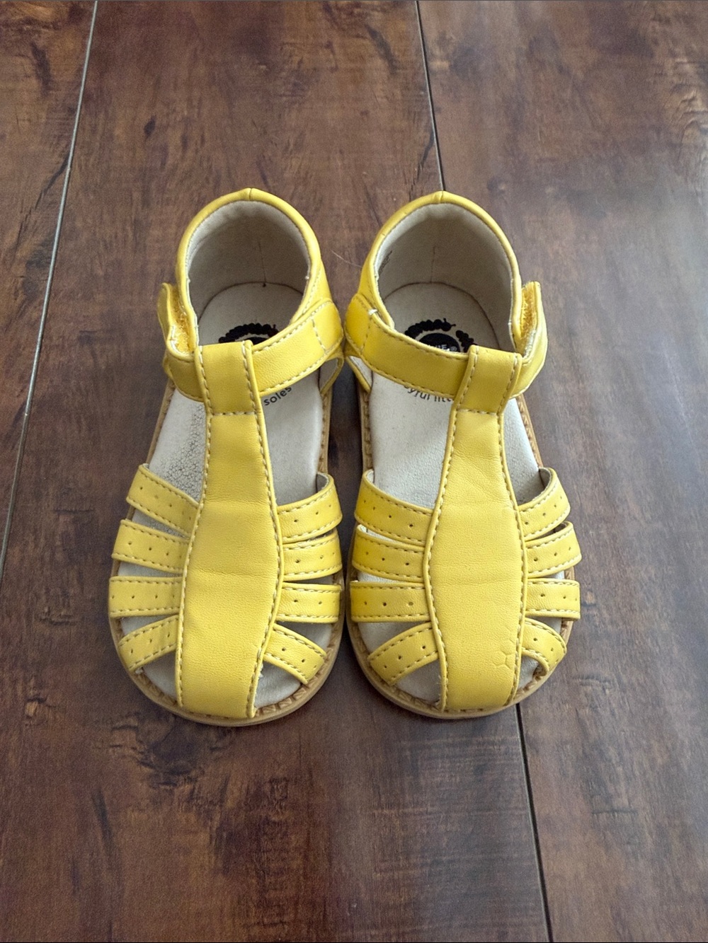 Livie & Luca Yellow T-Strap Kids Sandals